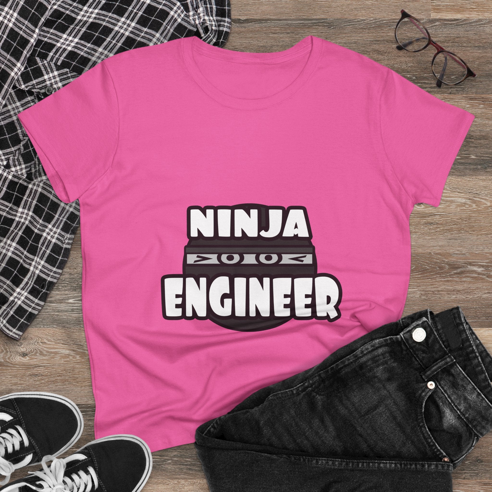 Ninja Engineer (2) - Women's Midweight Cotton Tee