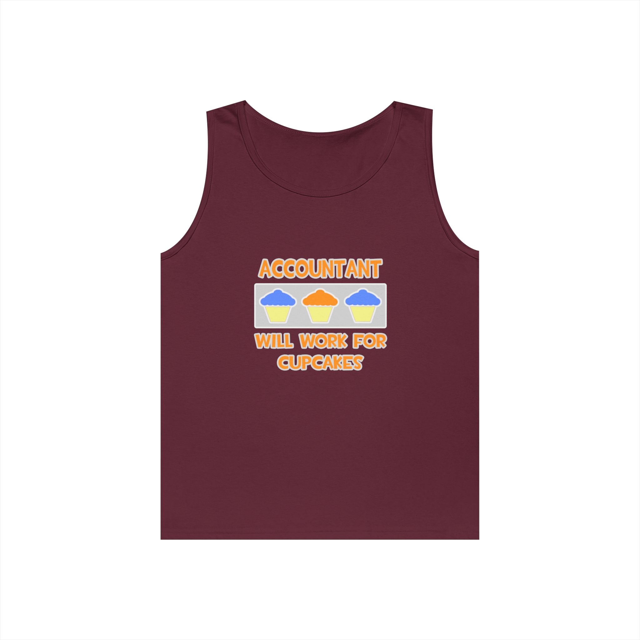 Accountant ... Will Work For Cupcakes - Unisex Heavy Cotton Tank Top