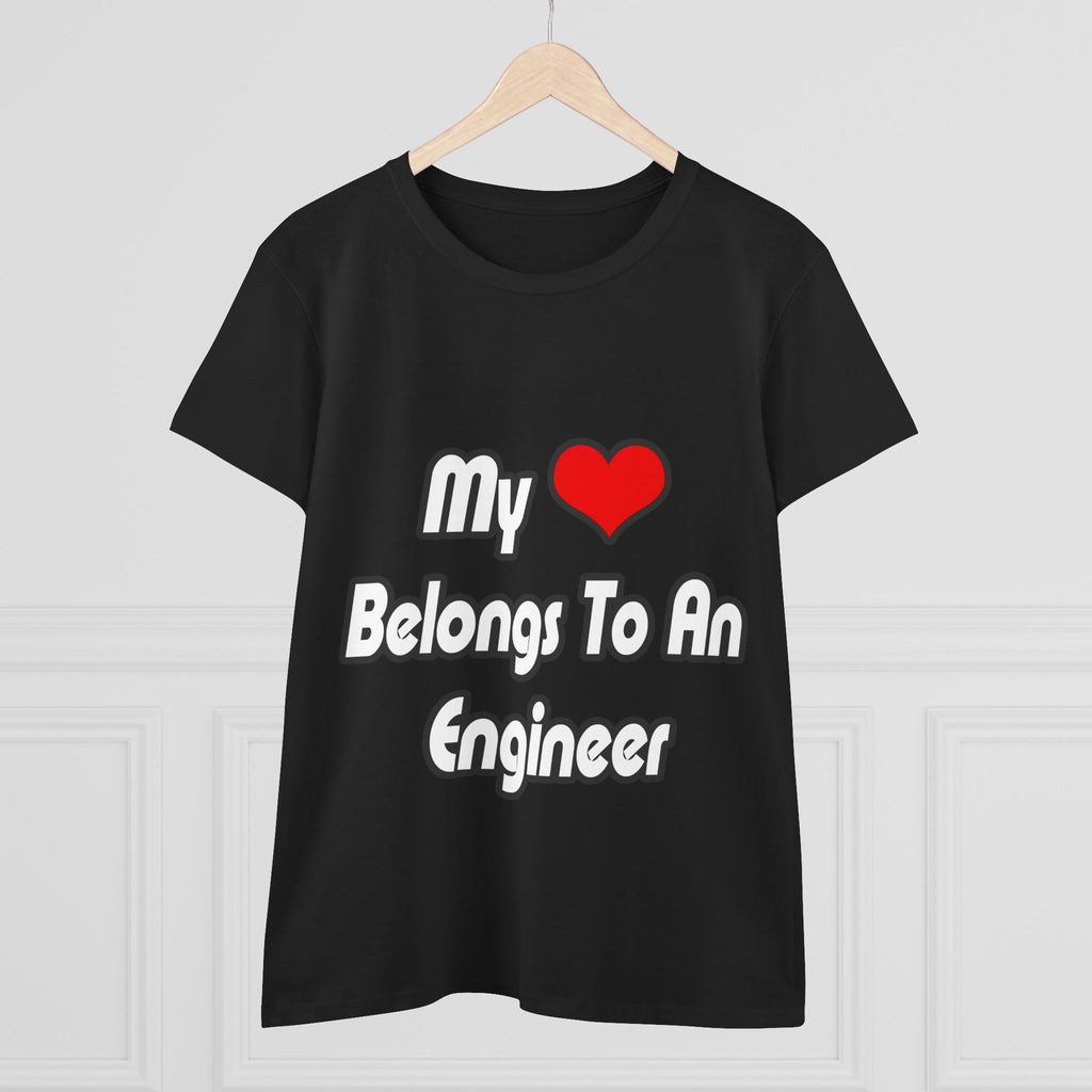 My Heart Belongs To An Engineer - Women's Midweight Cotton Tee