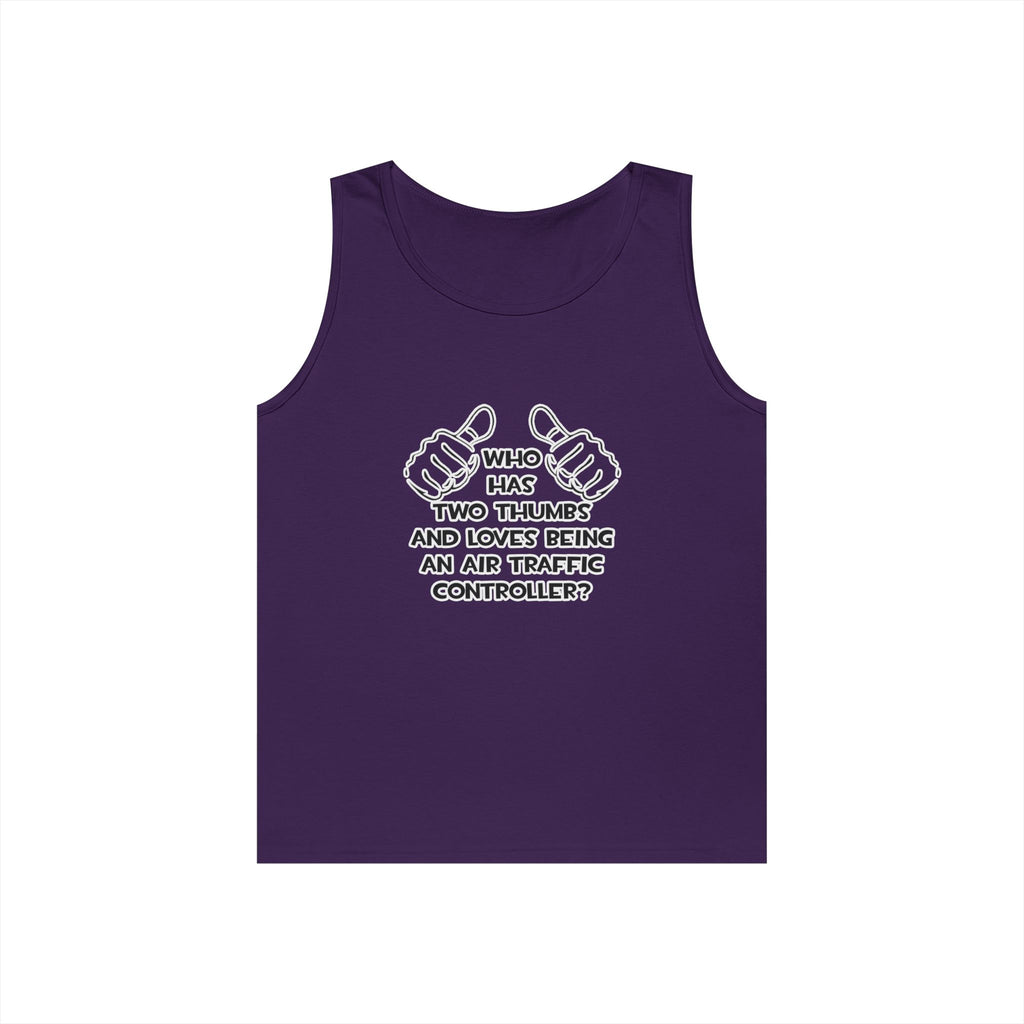 Two Thumbs .. Air Traffic Controller - Unisex Heavy Cotton Tank Top
