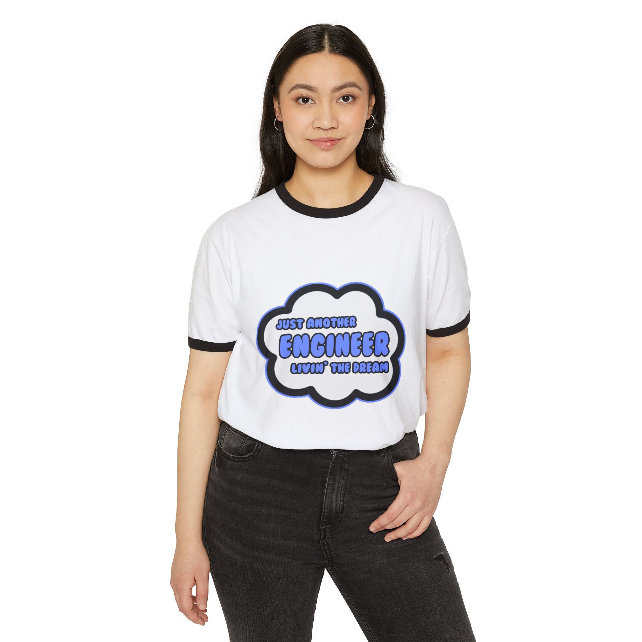 Engineer .. Livin' The Dream - Unisex Cotton Ringer T-Shirt