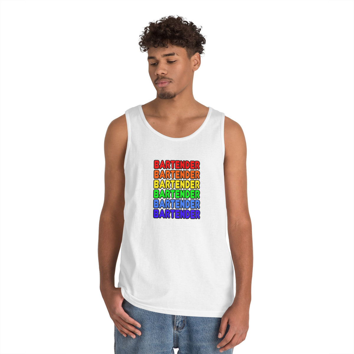 Rainbow Bartender - Unisex Heavy Cotton Tank Top