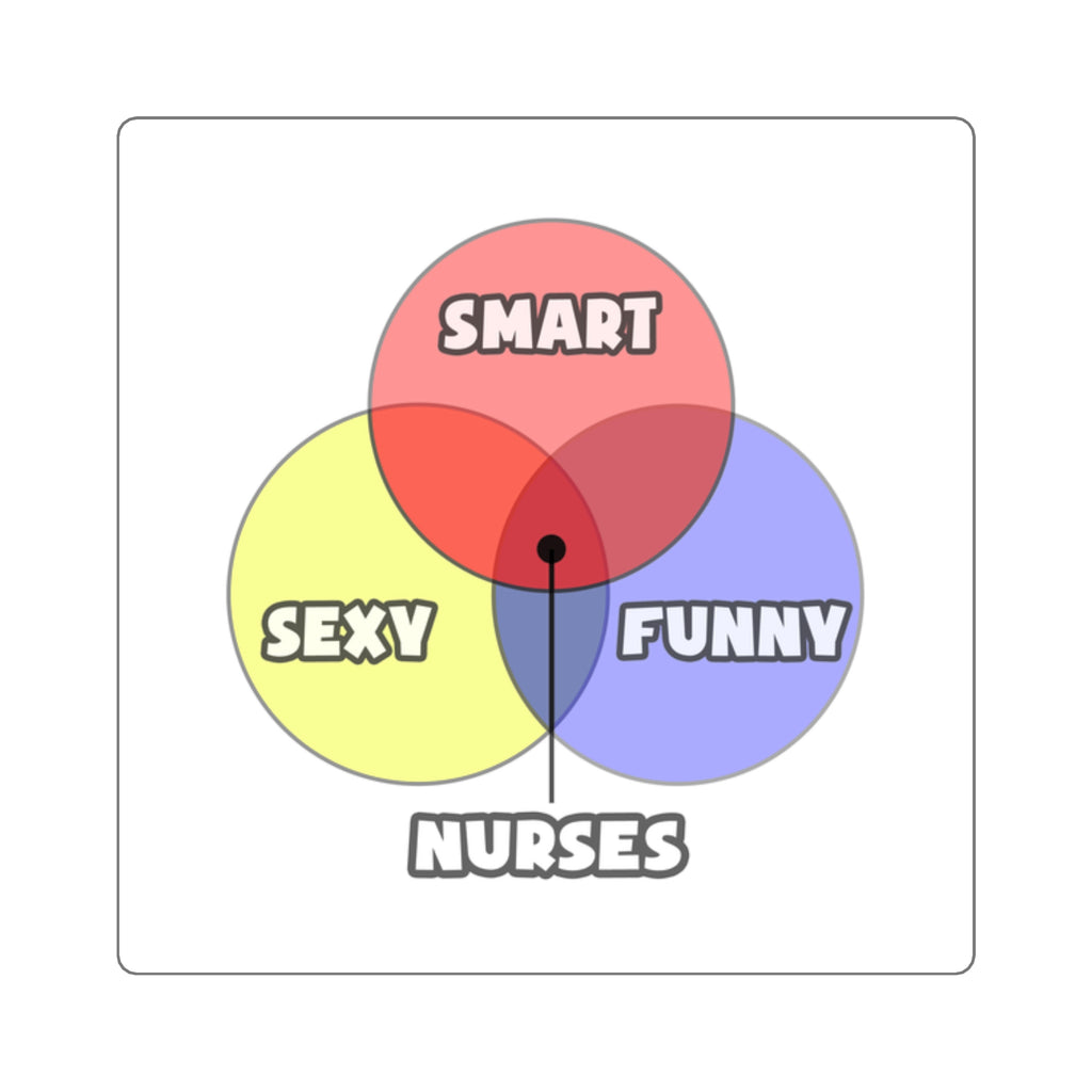 Venn Diagram .. Nurses - Square Stickers