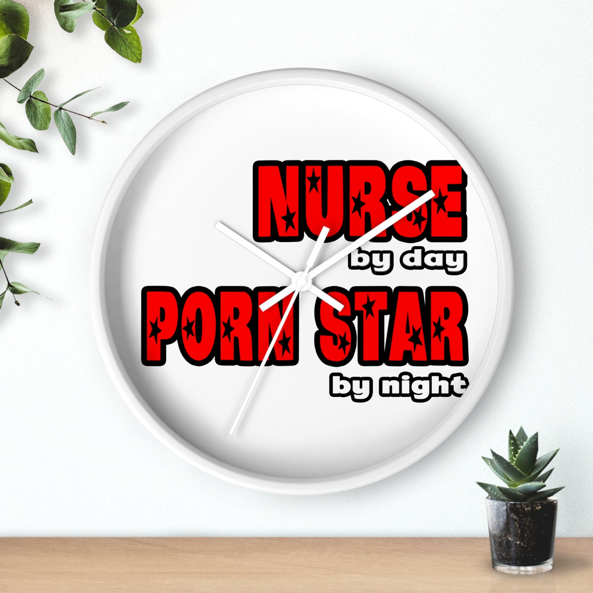 Nurse By Day...Porn Star By Night - Wall Clock