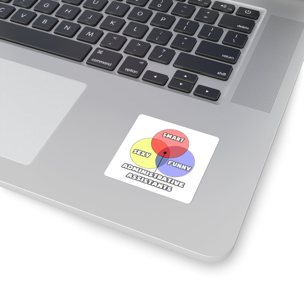 Venn Diagram .. Administrative Assistants - Square Stickers
