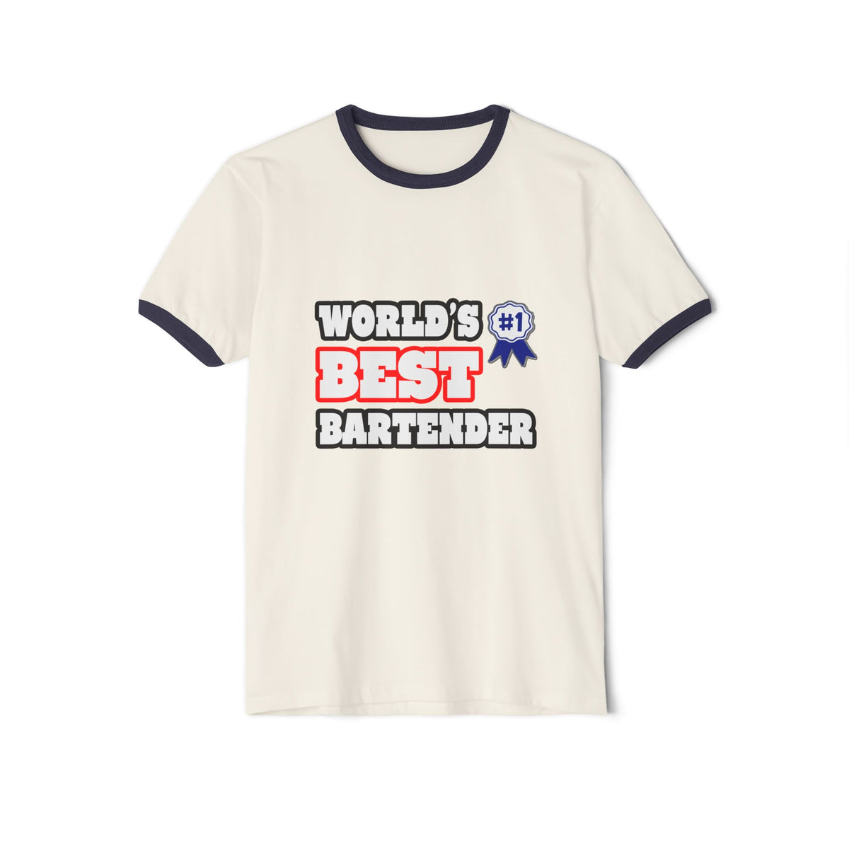 World's Best Bartender - Unisex Cotton Ringer T-Shirt