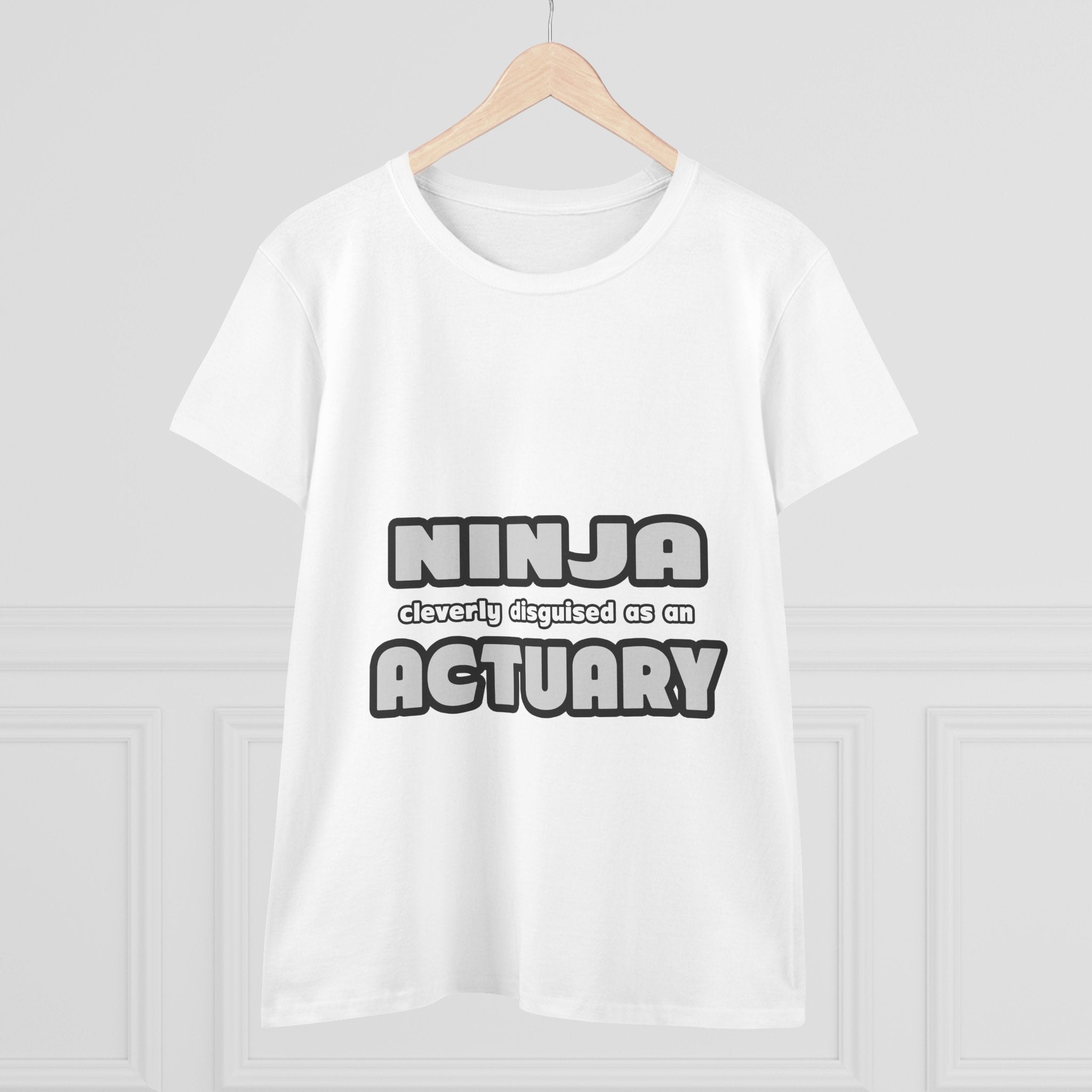 Ninja Cleverly Disguised As An Actuary - Women's Midweight Cotton Tee
