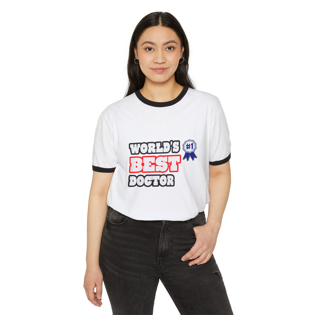 World's Best Doctor - Unisex Cotton Ringer T-Shirt