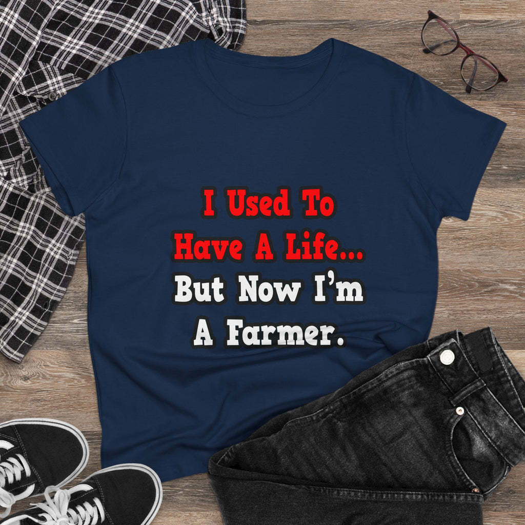 I Used to Have a Life...Farmer - Women's Midweight Cotton Tee