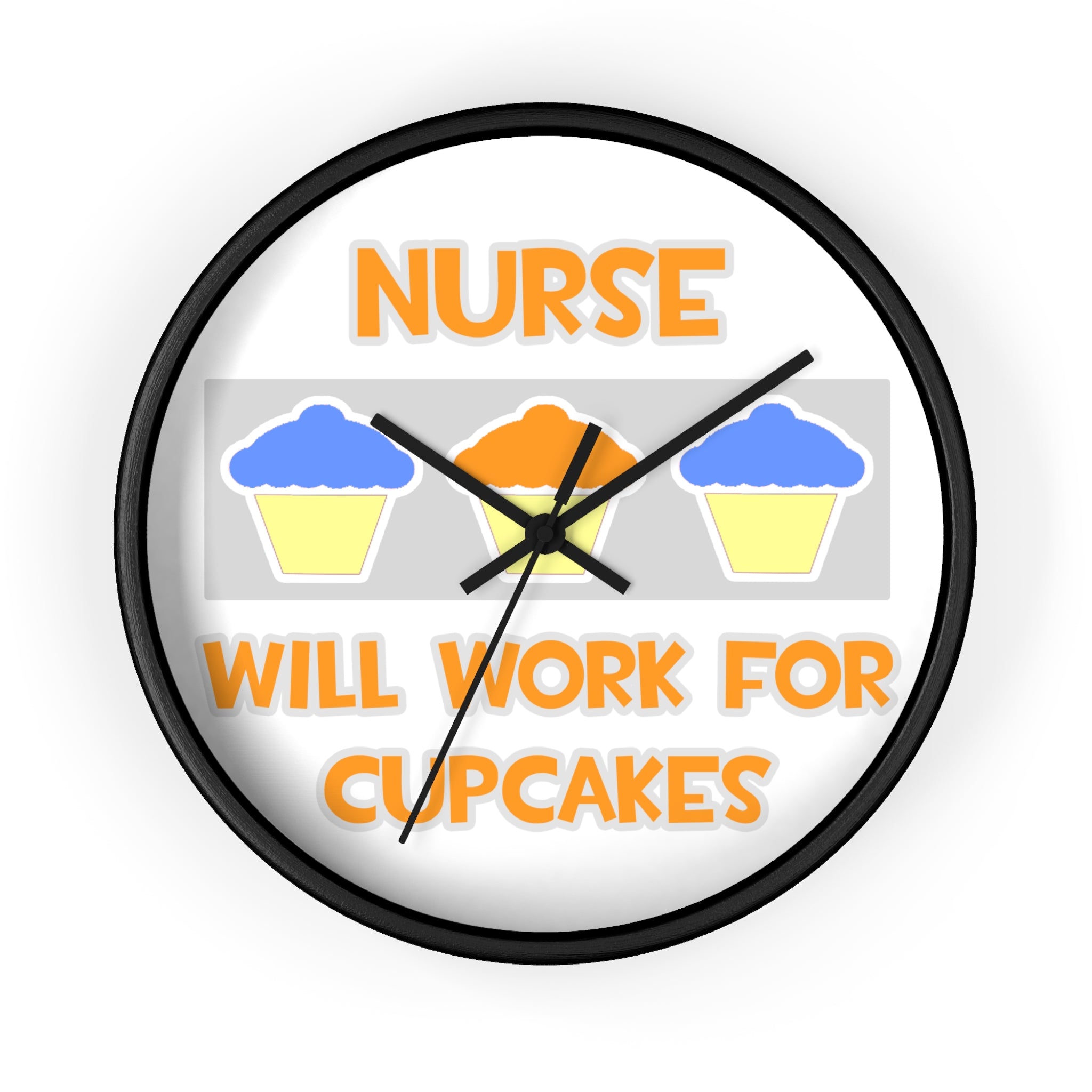 Nurse ... Will Work For Cupcakes - Wall Clock