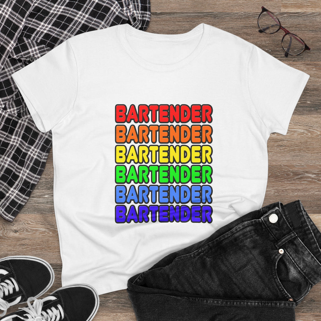 Rainbow Bartender - Women's Midweight Cotton Tee