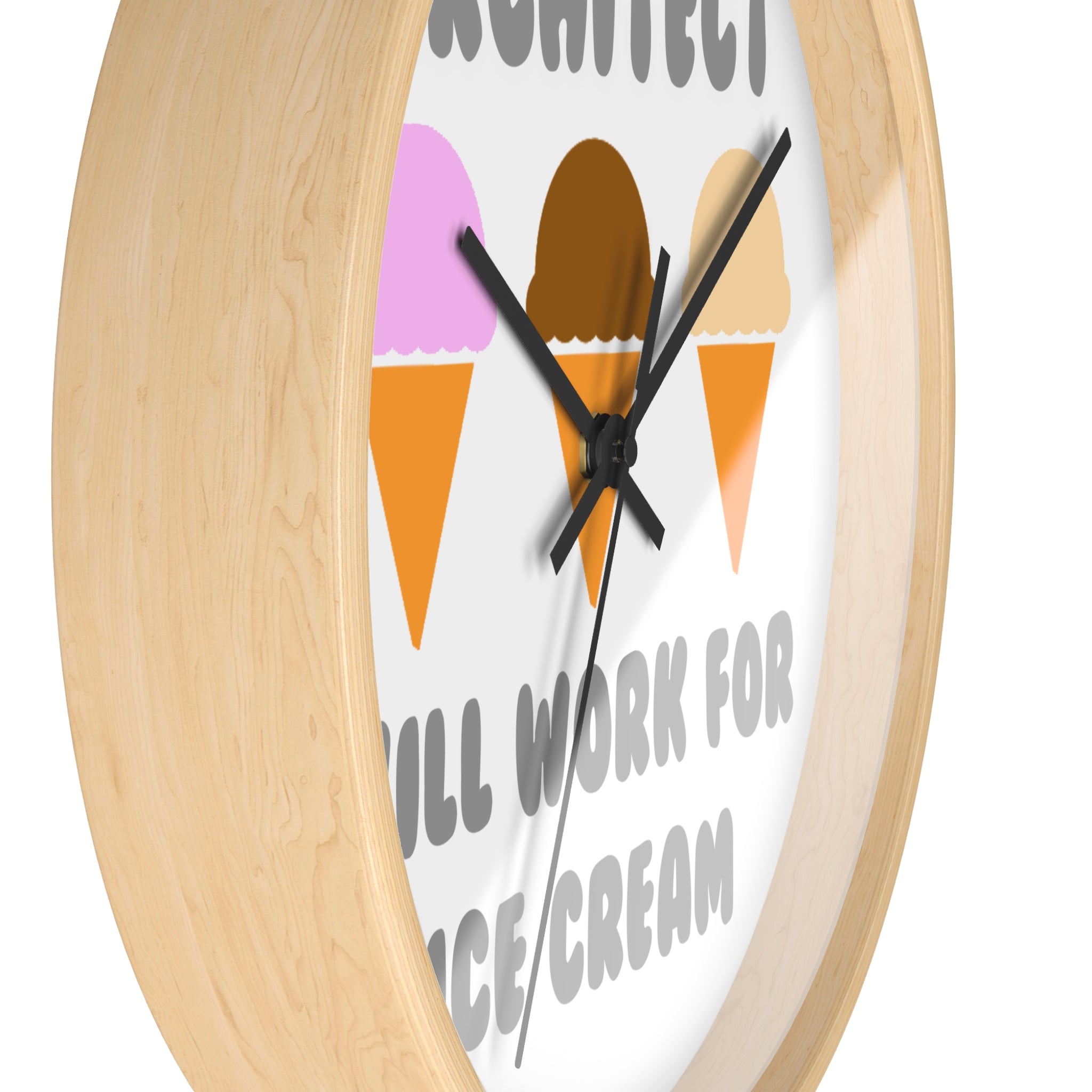 Architect ... Will Work For Ice Cream - Wall Clock