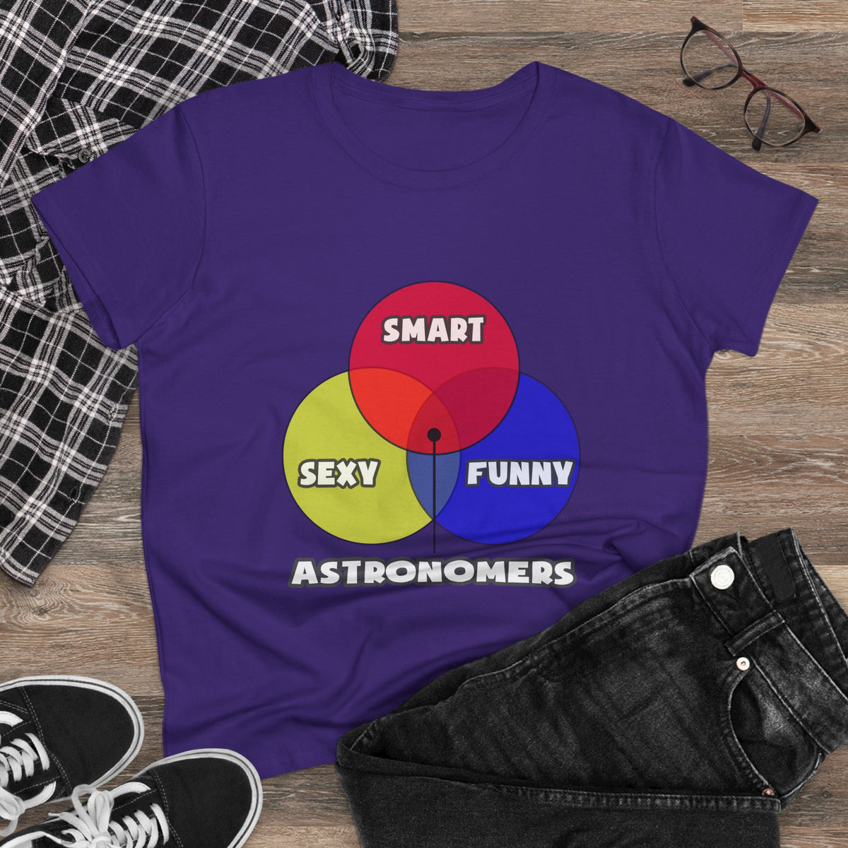 Venn Diagram .. Astronomers - Women's Midweight Cotton Tee