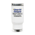 Wake Up Healthy...Sleep With a Dietitian - Stainless Steel Travel Mug with Handle, 14oz