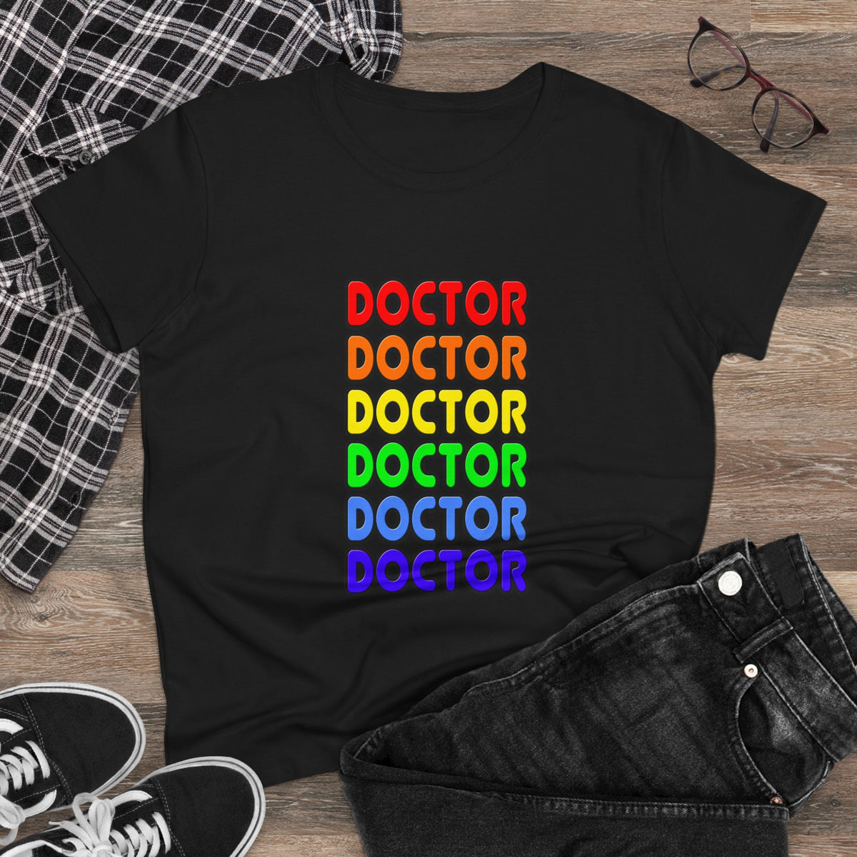 Rainbow Doctor - Women's Midweight Cotton Tee