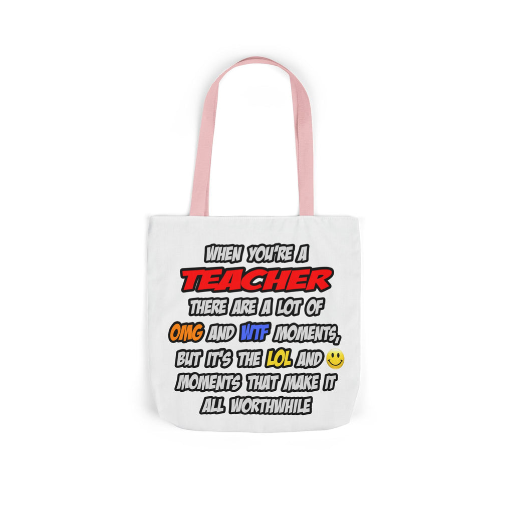 Teacher .. OMG WTF LOL - Canvas Tote Bag, 5-Color Straps