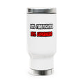 Half Firefighter ... Half Superhero - Stainless Steel Travel Mug with Handle, 14oz