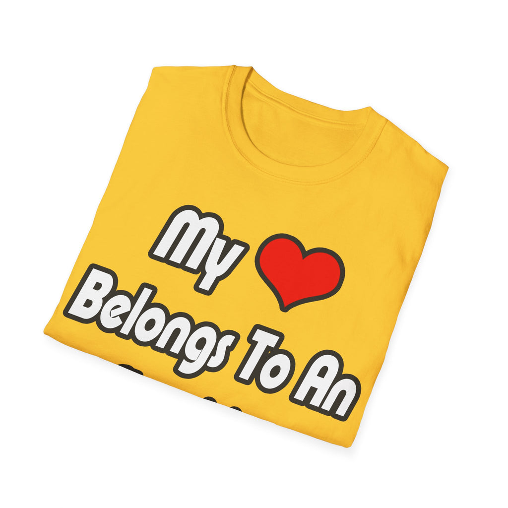My Heart Belongs To An Electrician - Unisex Softstyle T-Shirt