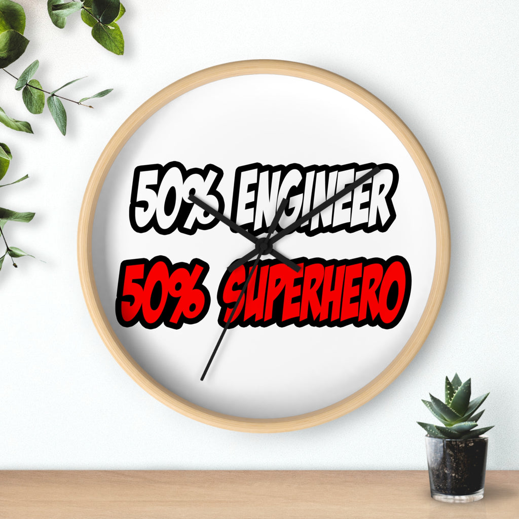 Half Engineer...Half Superhero - Wall Clock