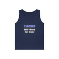 Teacher...Will Work For Beer - Unisex Heavy Cotton Tank Top