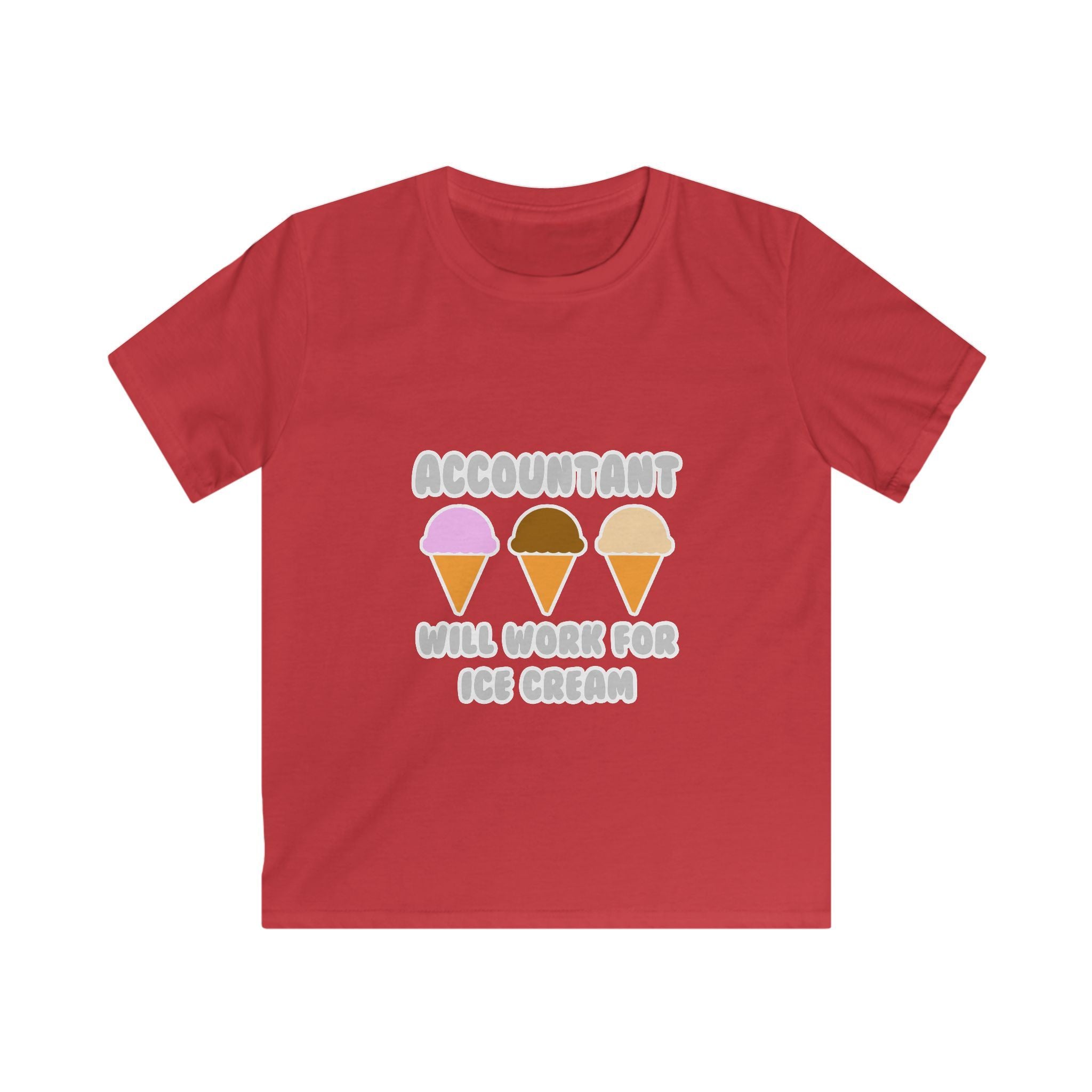 Accountant ... Will Work For Ice Cream - Kids Softstyle Tee