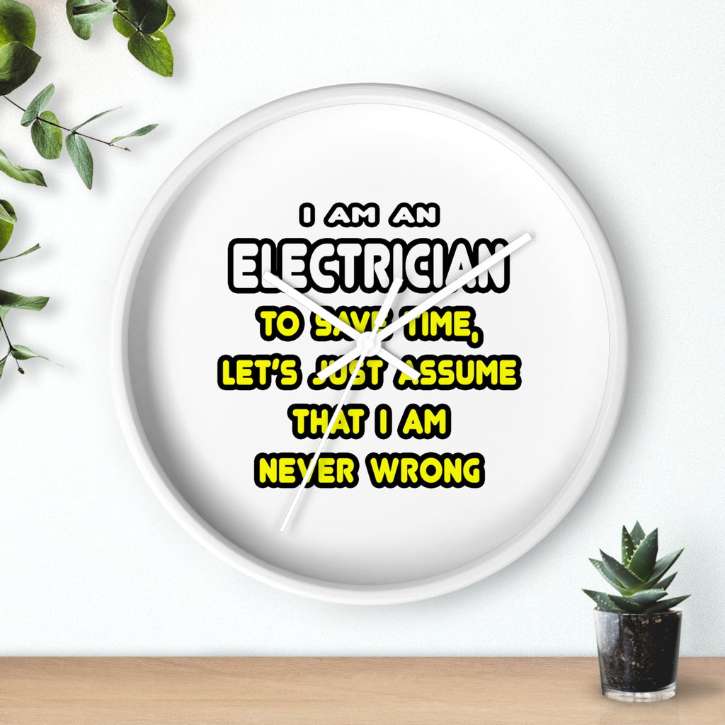Funny Electrician T Shirts and Gifts - Wall Clock