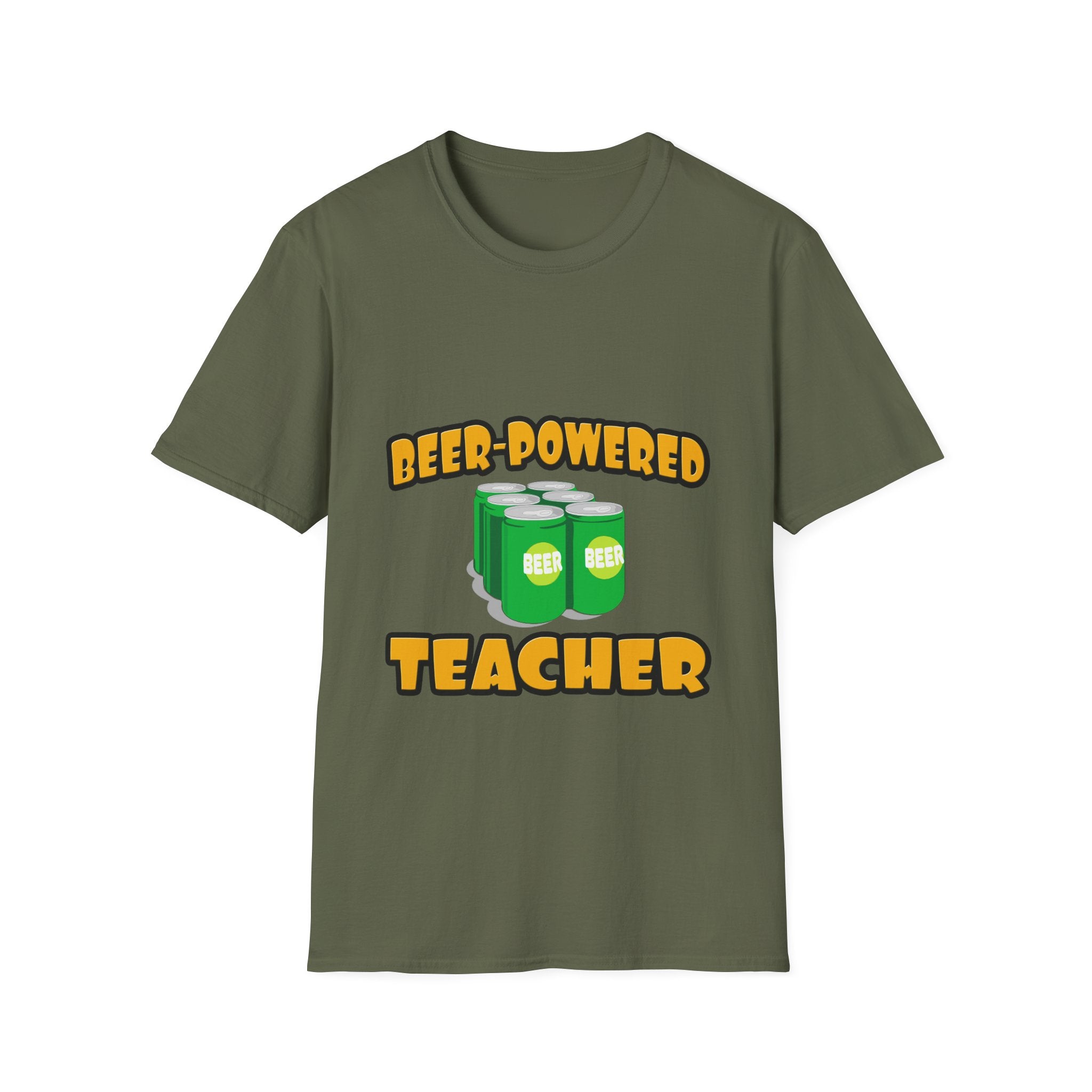 Beer Powered Teacher - Unisex Softstyle T-Shirt