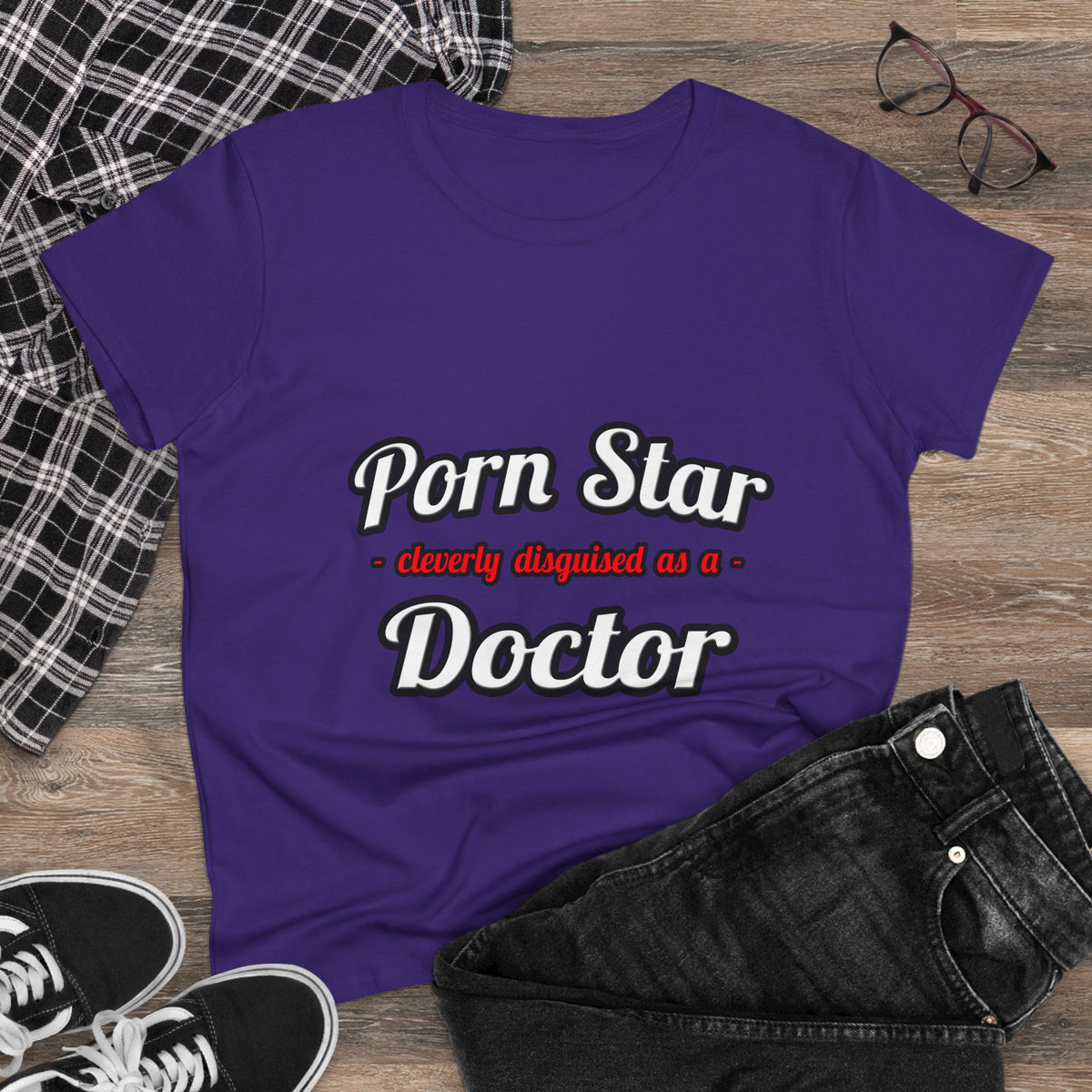 Porn Star...Doctor - Women's Midweight Cotton Tee