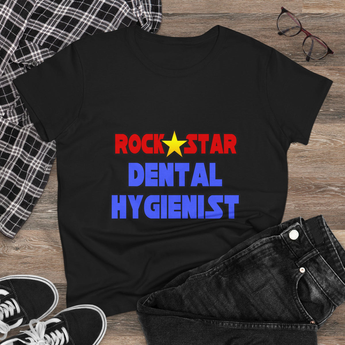 Rock Star Dental Hygienist - Women's Midweight Cotton Tee