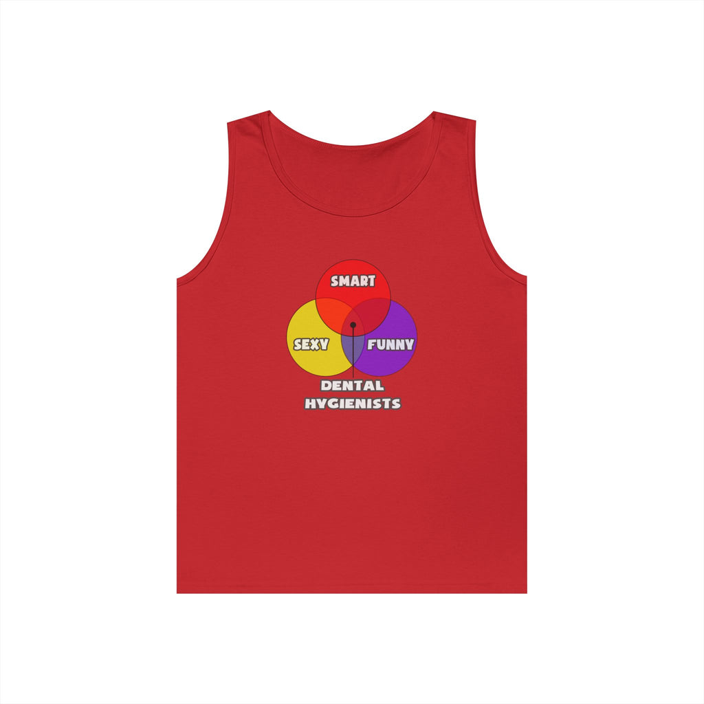Venn Diagram .. Dental Hygienist - Unisex Heavy Cotton Tank Top