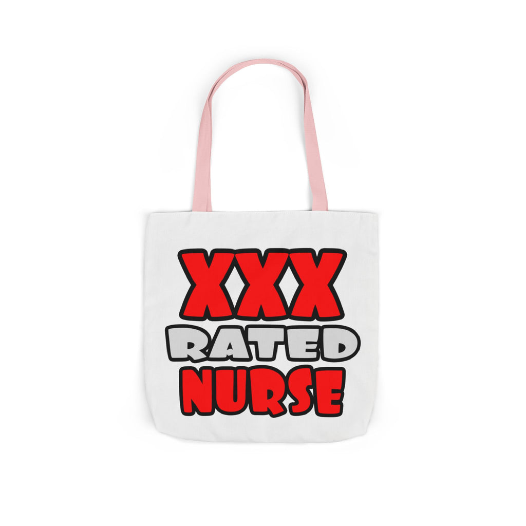 XXX Rated Nurse - Canvas Tote Bag, 5-Color Straps