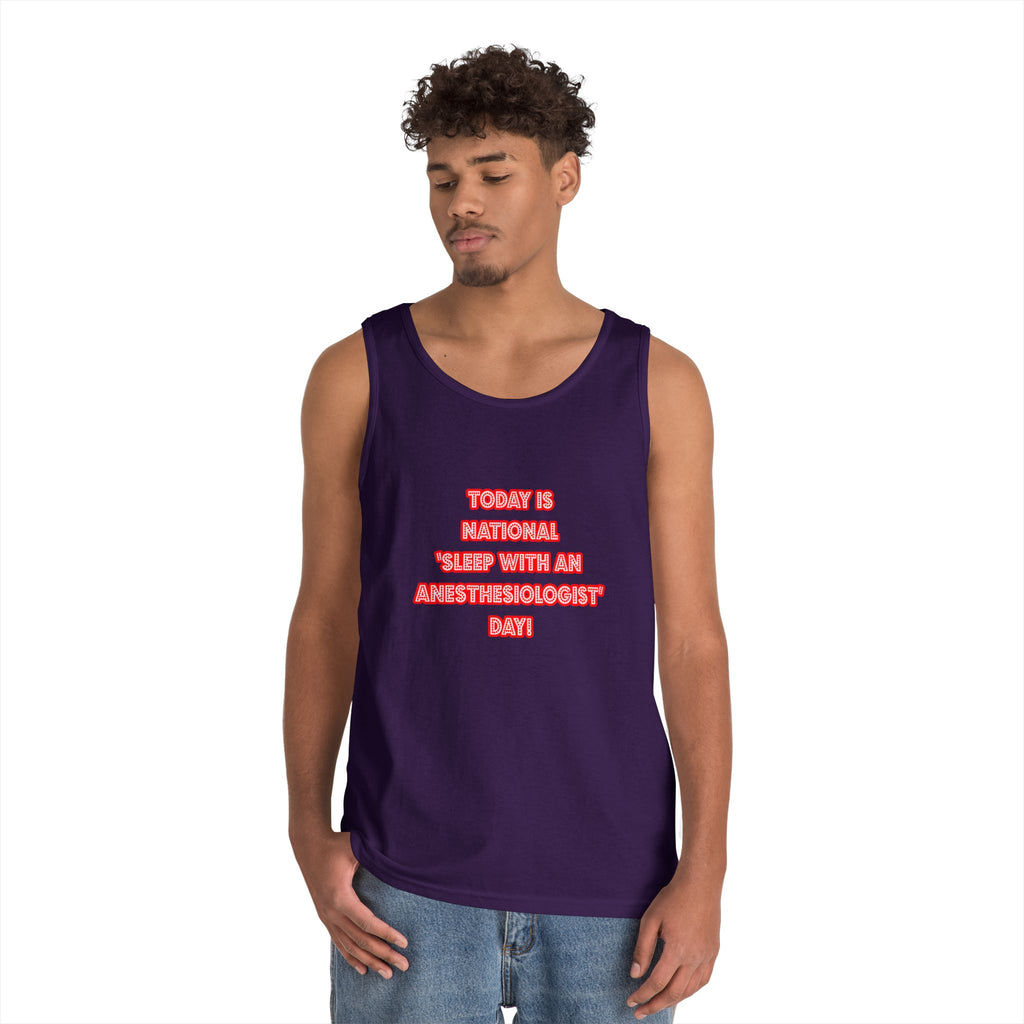 National 'Sleep With an Anesthesiologist' Day - Unisex Heavy Cotton Tank Top