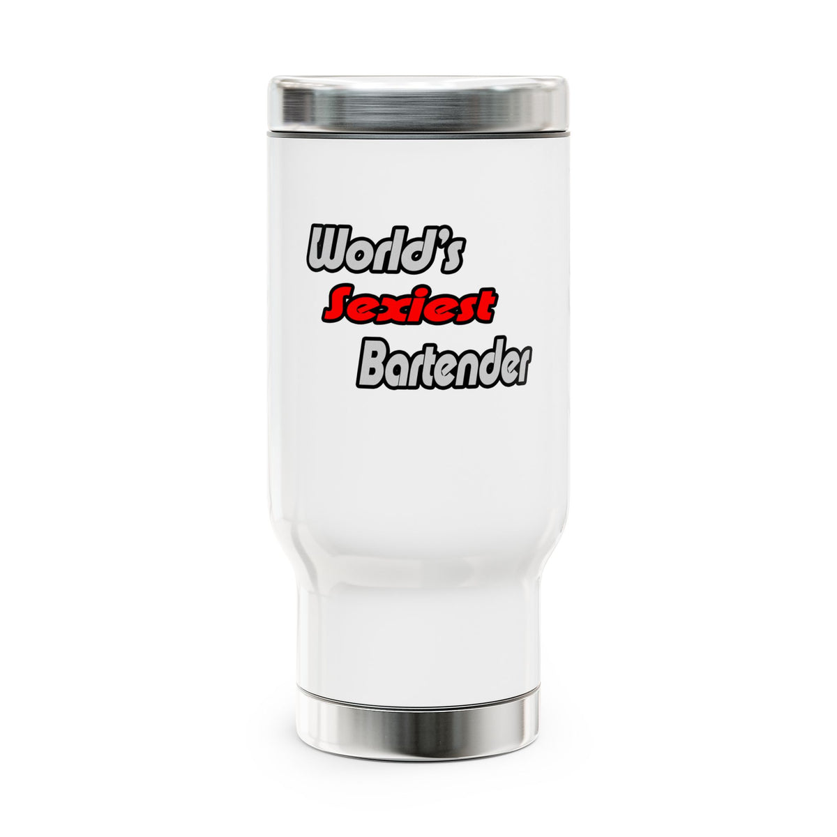 World's Sexiest Bartender - Stainless Steel Travel Mug with Handle, 14oz
