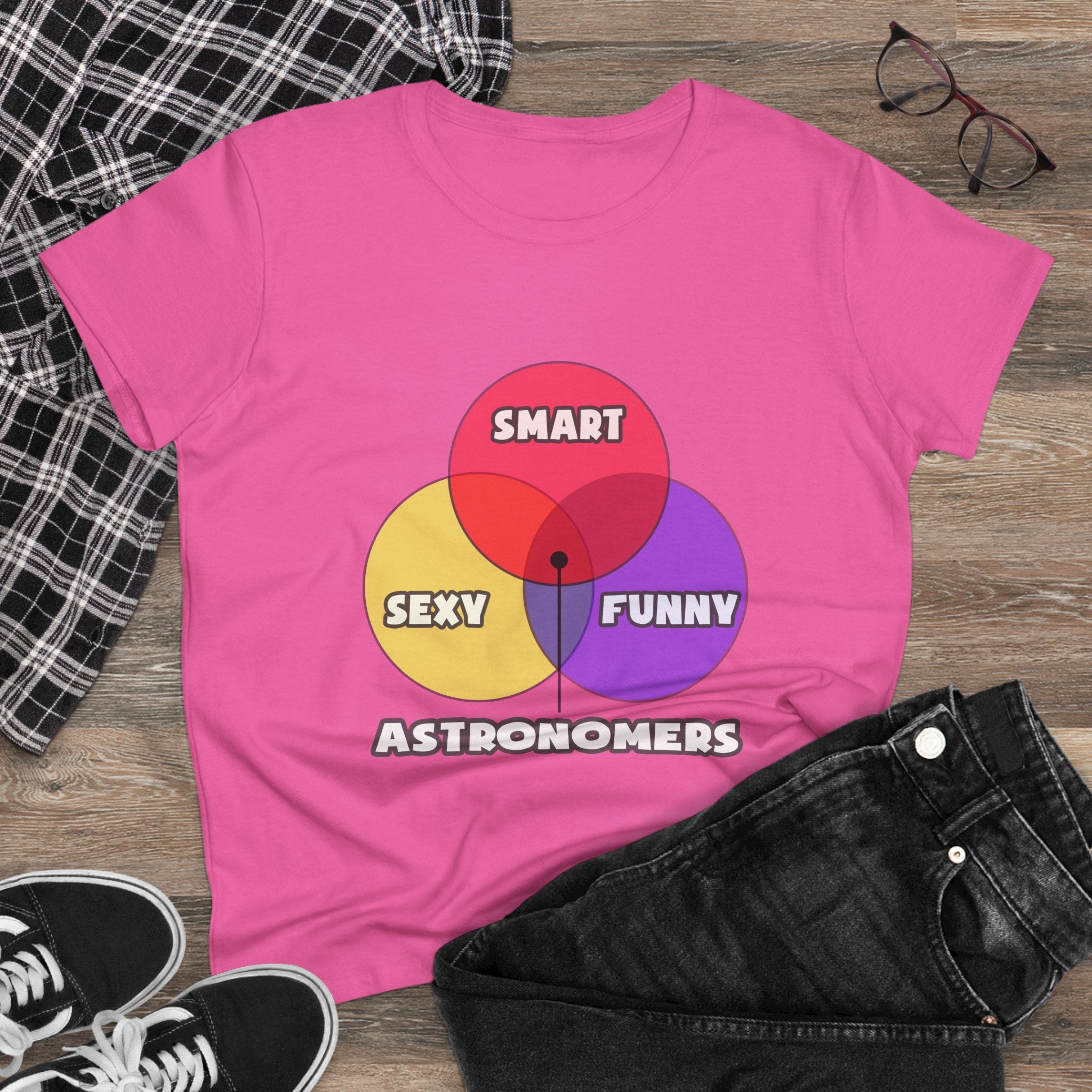Venn Diagram .. Astronomers - Women's Midweight Cotton Tee