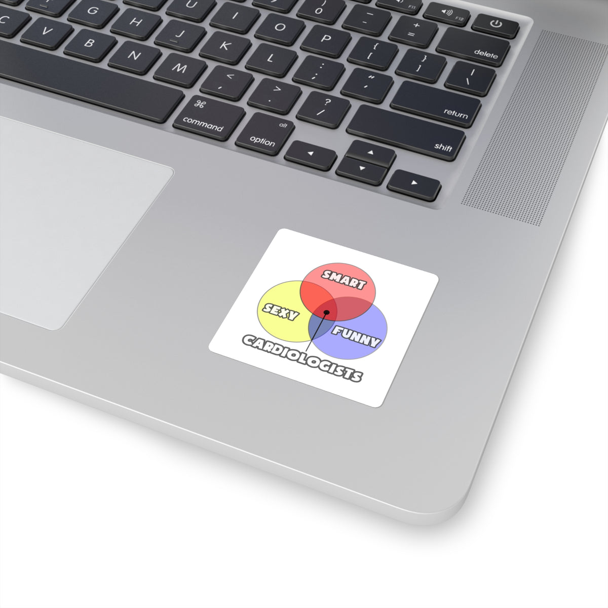 Venn Diagram .. Cardiologists - Square Stickers