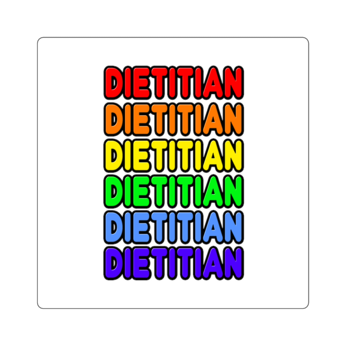 Rainbow Dietitian - Square Stickers