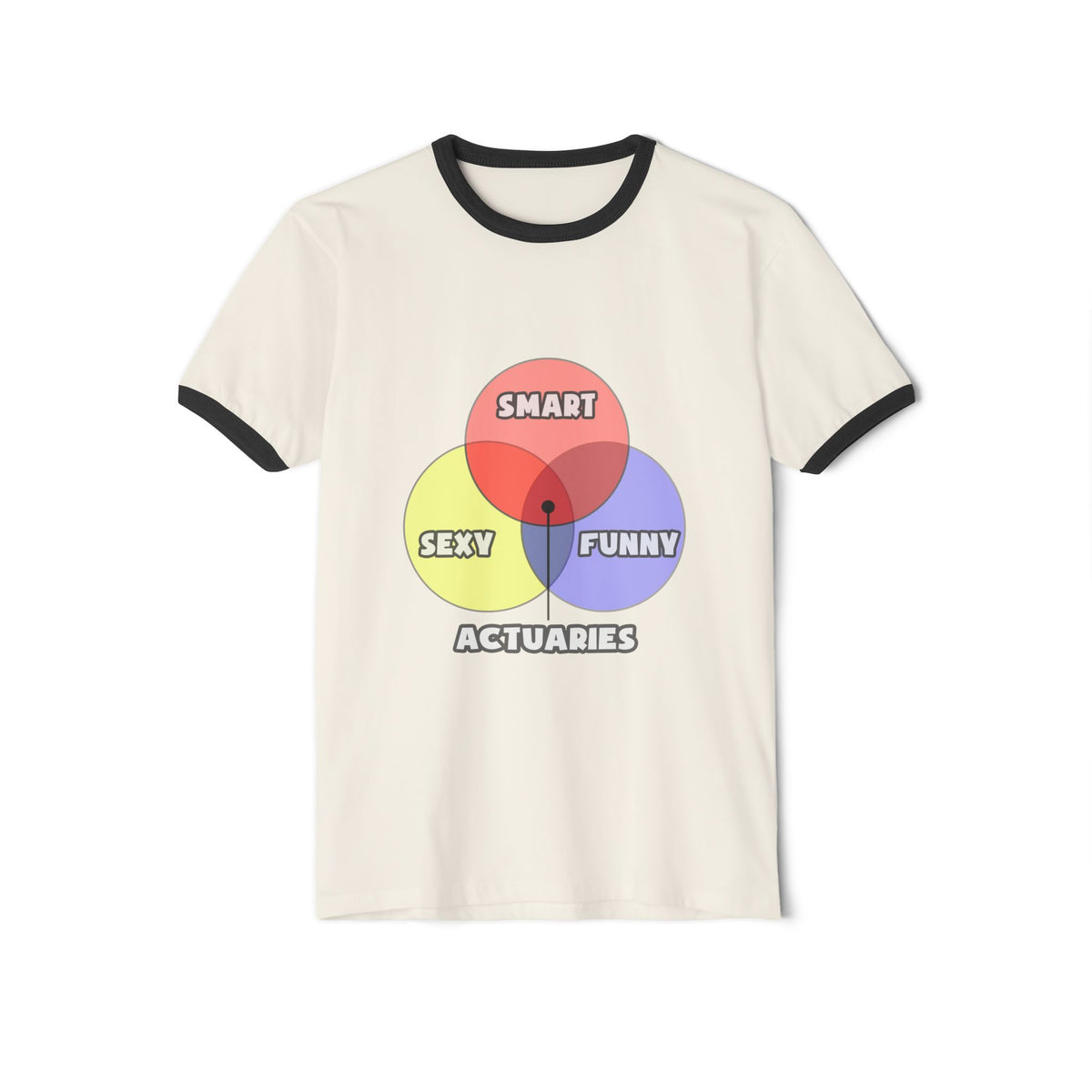 Venn Diagram .. Actuaries - Unisex Cotton Ringer T-Shirt