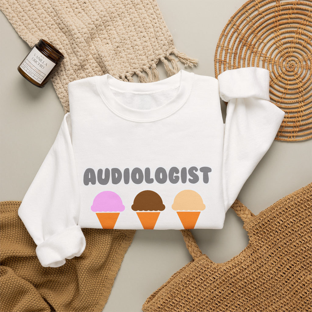Audiologist ... Will Work For Ice Cream - Unisex Heavy Blend™ Crewneck Sweatshirt