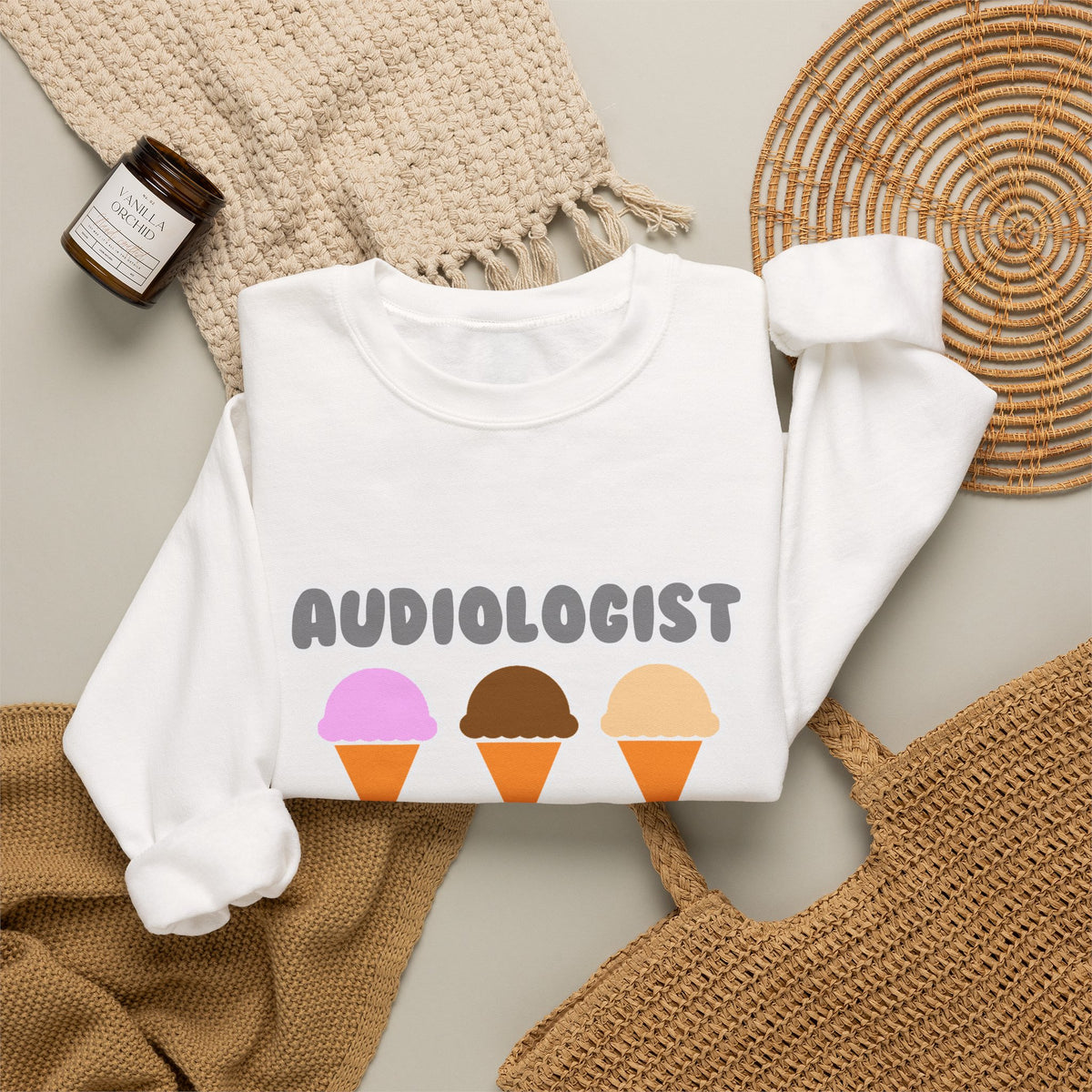 Audiologist ... Will Work For Ice Cream - Unisex Heavy Blend™ Crewneck Sweatshirt
