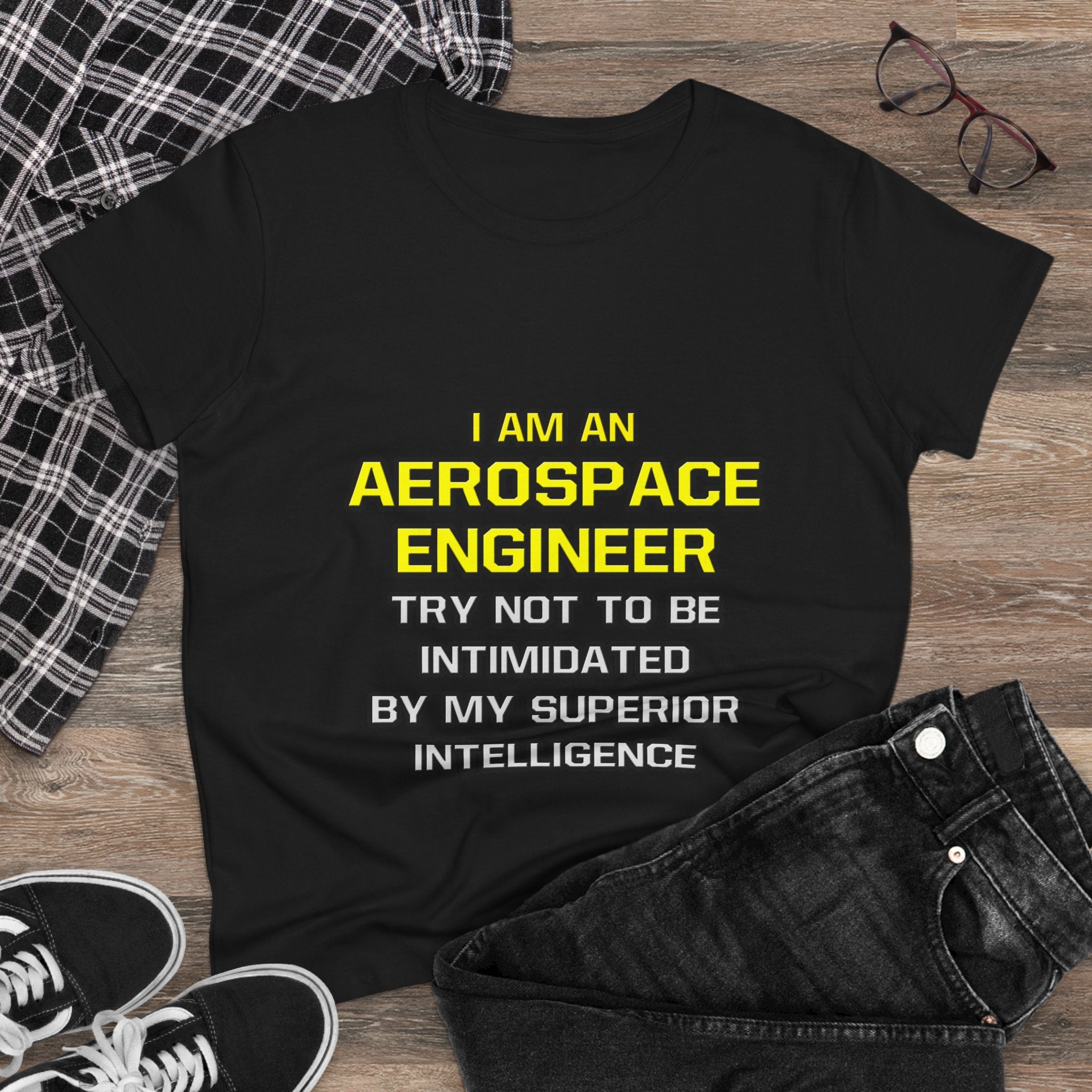 Aerospace Engineer...Superior Intelligence - Women's Midweight Cotton Tee