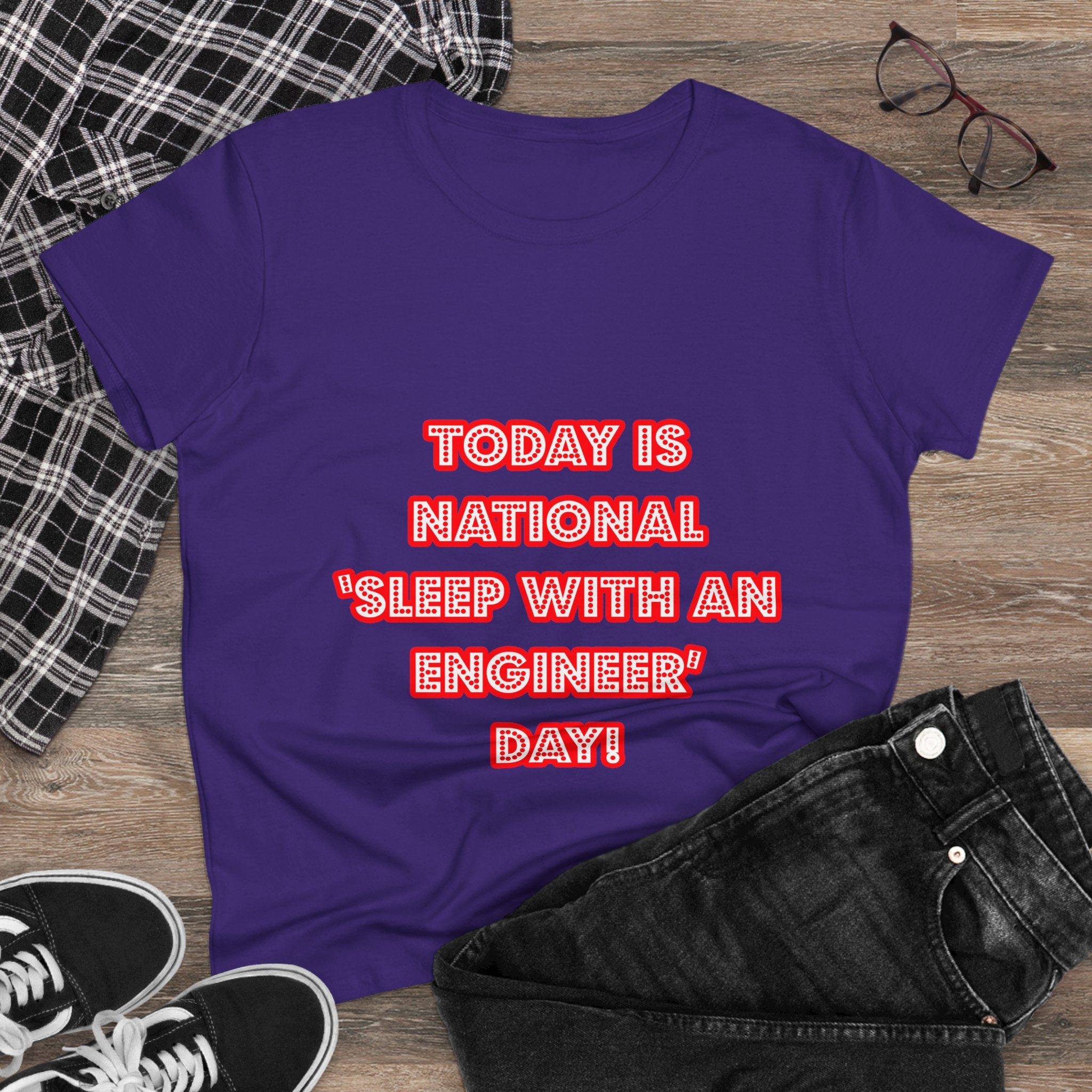 National 'Sleep With an Engineer' Day - Women's Midweight Cotton Tee