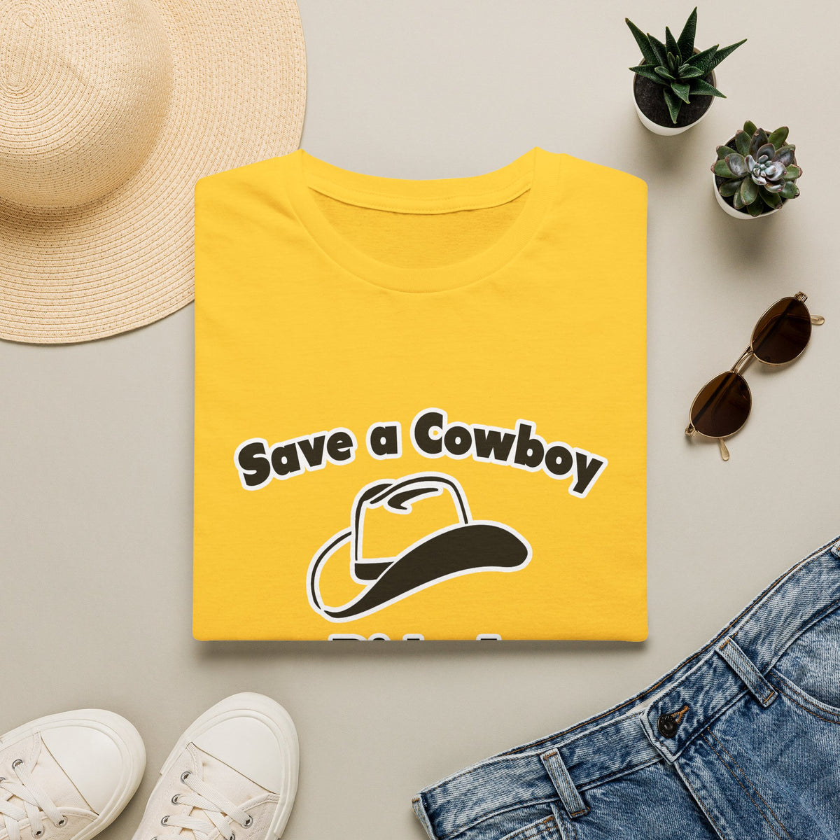 Save a Cowboy .. Ride a Bailiff - Unisex Softstyle T-Shirt