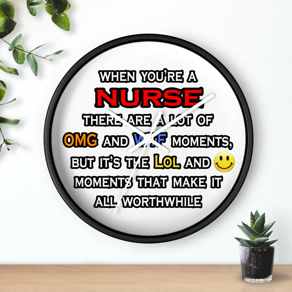 Nurse ... OMG WTF LOL - Wall Clock