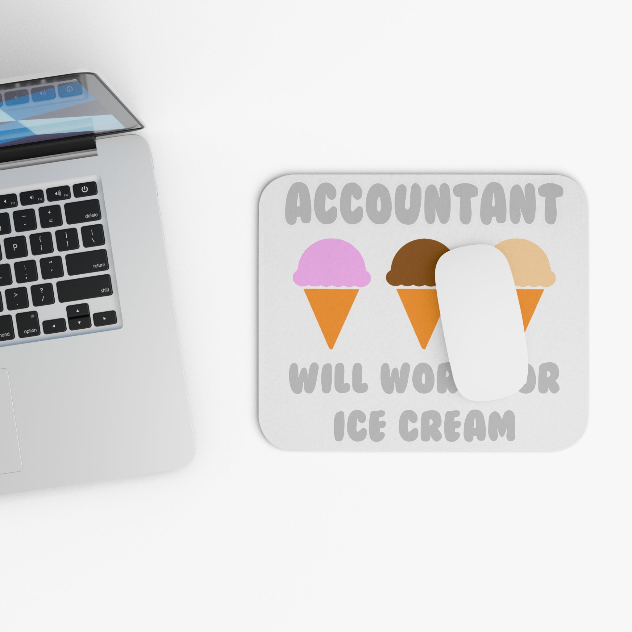 Accountant ... Will Work For Ice Cream - Mouse Pad (Rectangle)