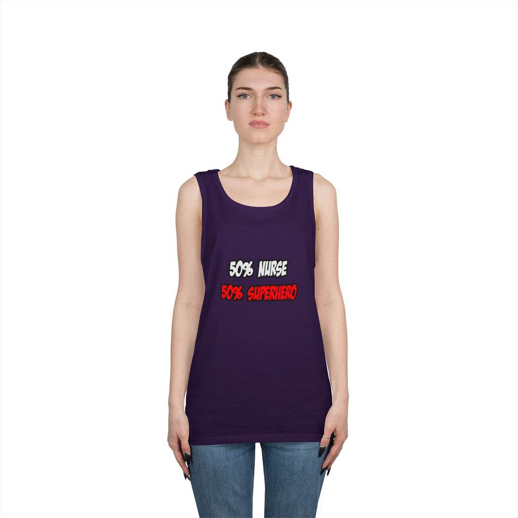Half Nurse...Half Superhero - Unisex Heavy Cotton Tank Top