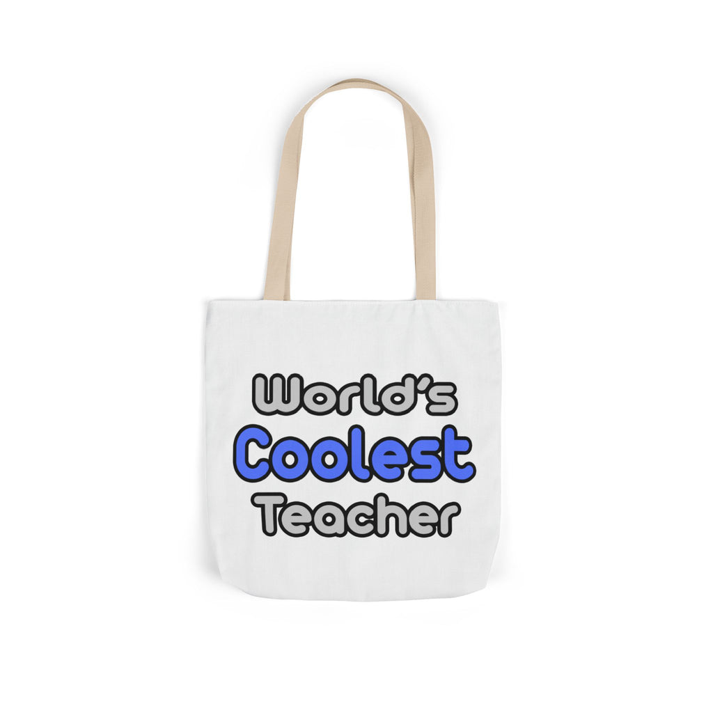 World's Coolest Teacher - Canvas Tote Bag, 5-Color Straps