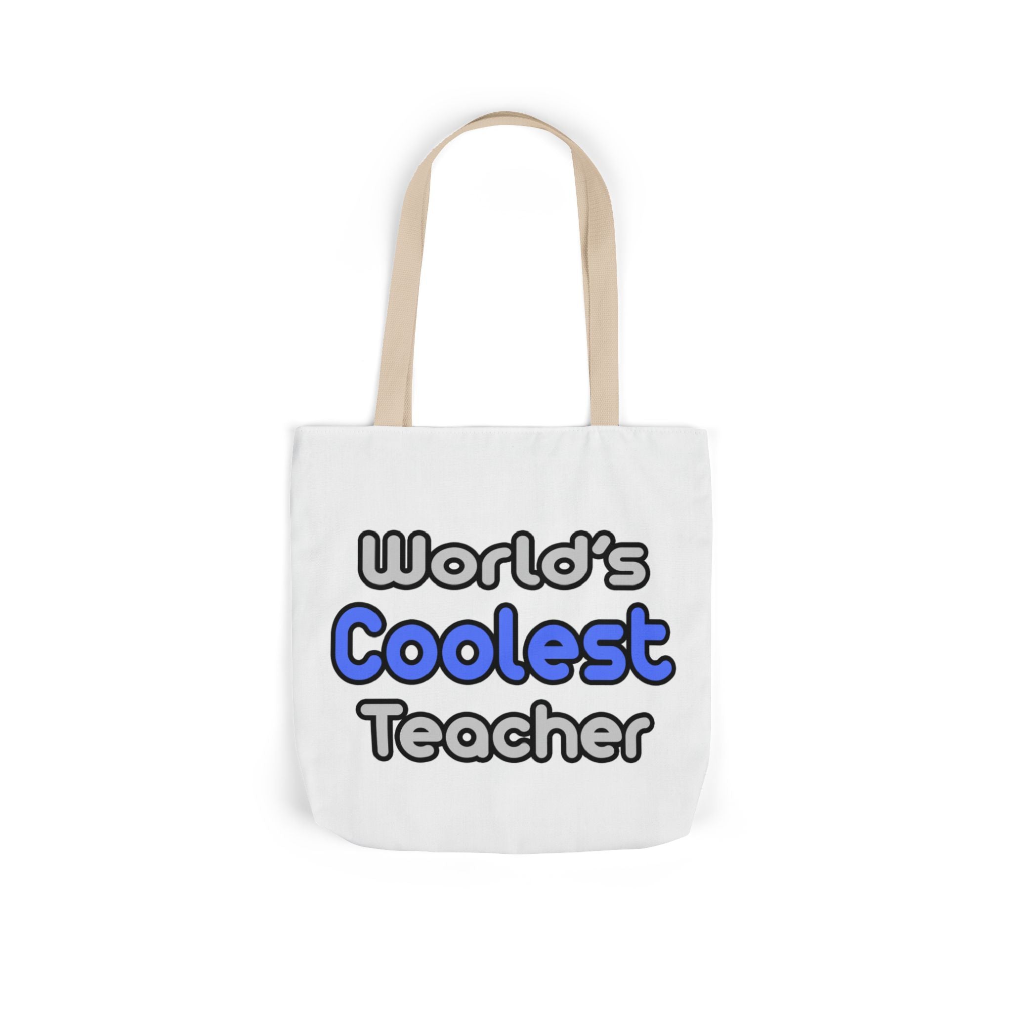 World's Coolest Teacher - Canvas Tote Bag, 5-Color Straps
