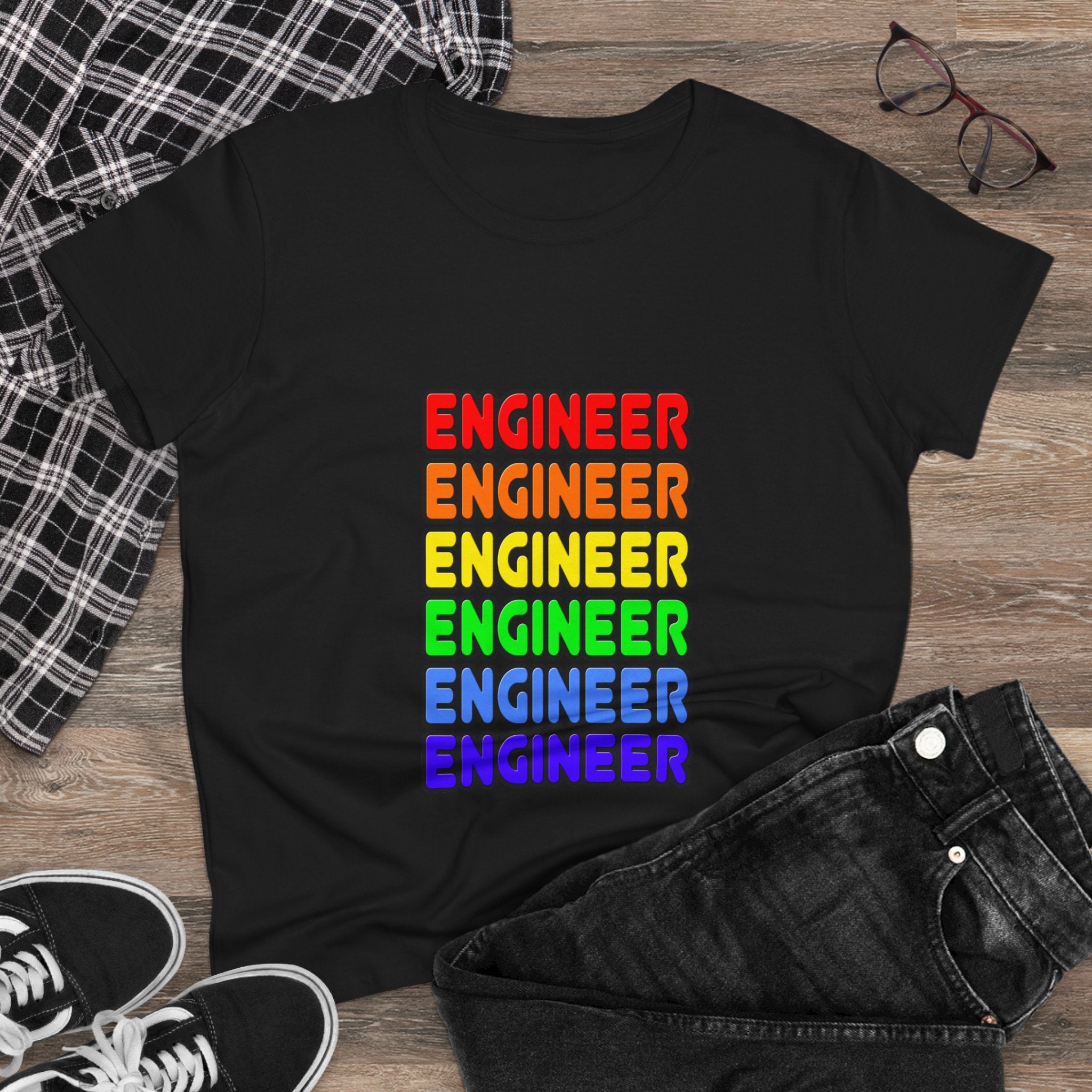 Rainbow Engineer - Women's Midweight Cotton Tee