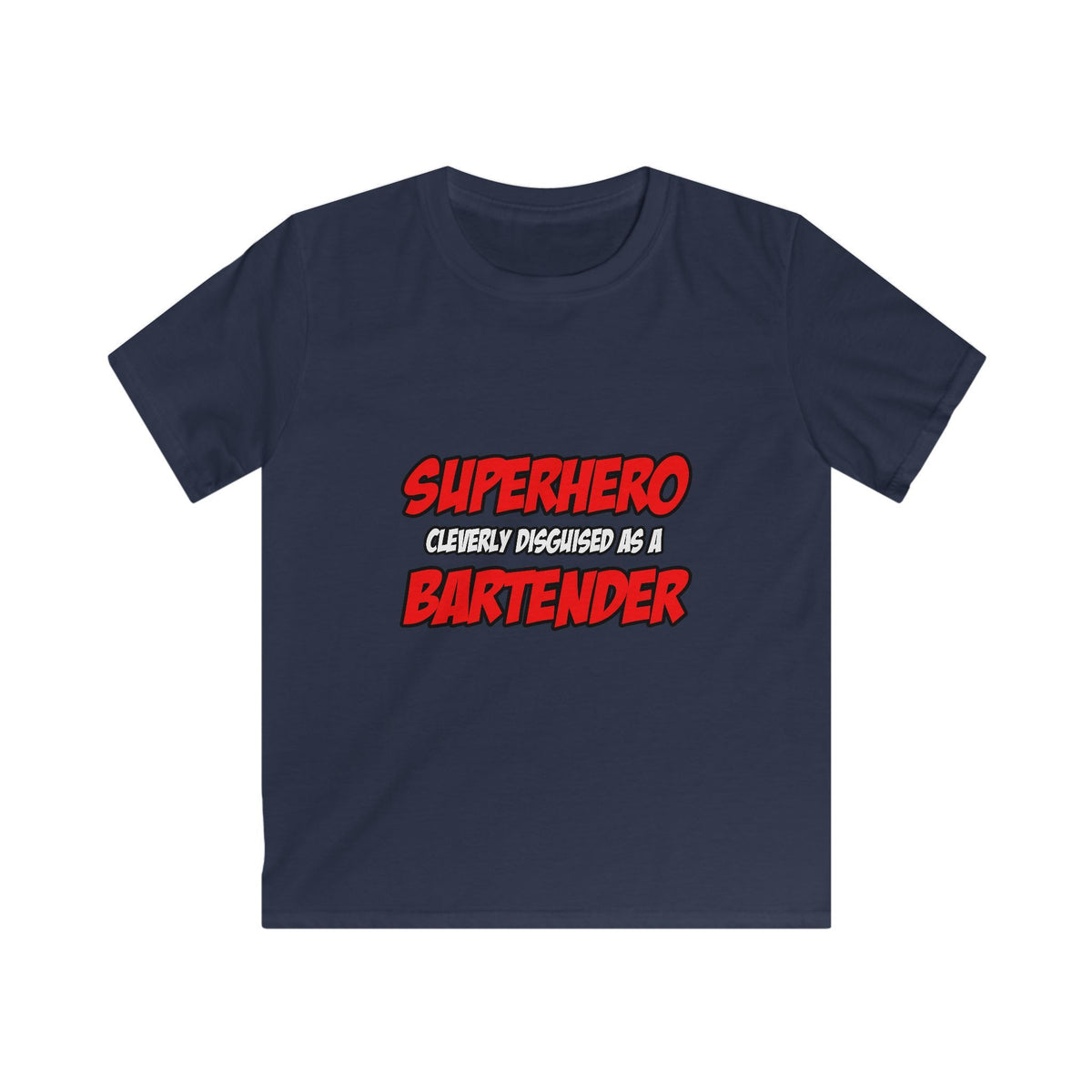 Superhero...Bartender - Kids Softstyle Tee