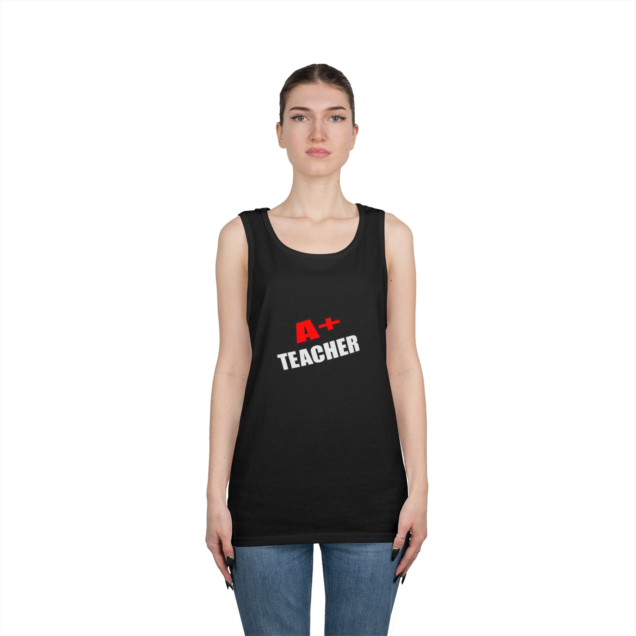a plus teacher - Unisex Heavy Cotton Tank Top